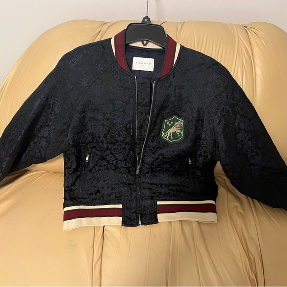 NWT Sandro Bomber jacket sz 3/L - Picture 4 of 9